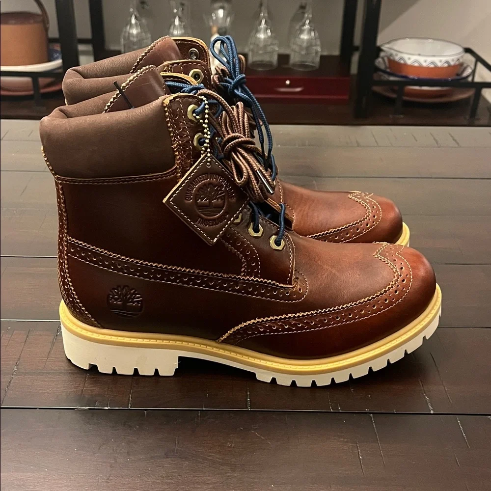Timberland 6” Premium Waterproof Brogue Boots new brown Mens Size 8